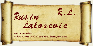 Rusin Lalošević vizit kartica